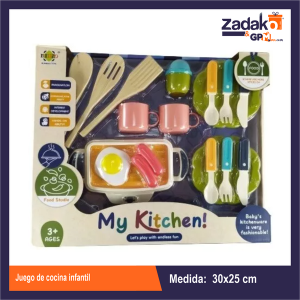 ZJ-1579 JUEGO DE COCINA INFANTIL CON 1 PZ O CAJA CON 24 PZS