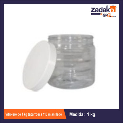 VITROLERO DE 1 KG TAPARROSCA 110 M ANILLADO  CON 1 PZ O CAJA CON 50 PZS
