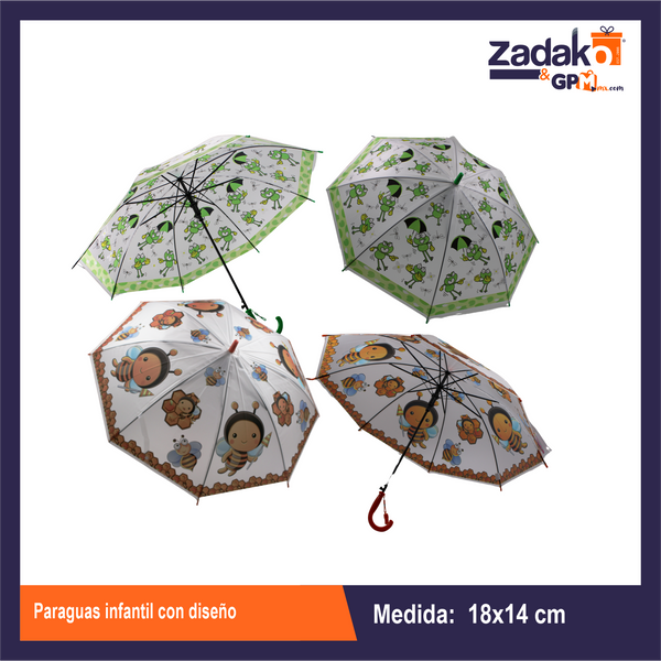 TF-1014 PARAGUAS INFANTIL CON DISEÑO CON 1 PZS O CAJA CON 100 PZS