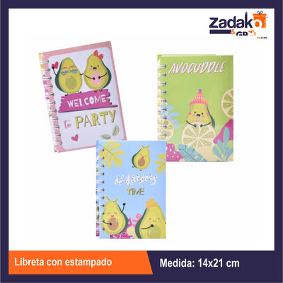 HFY-10284 LIBRETA CON ESTAMPADO CON 1 PZ O CAJA CON 60 PZS