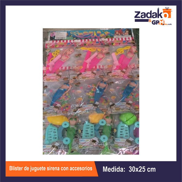 HFY-10928 BLISTER DE JUGUETE SIRENA CON ACCESORIOS  CON 9 PZS O CAJA CON 20 PQTS