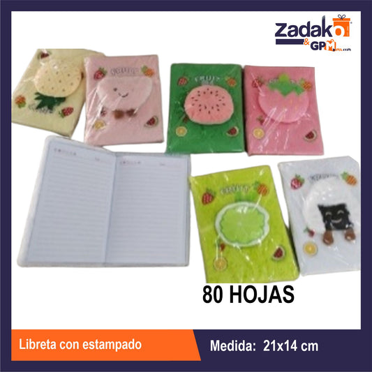 HFY-11032 LIBRETA CON ESTAMPADO CON 1 PZ O CAJA CON 120 PZS
