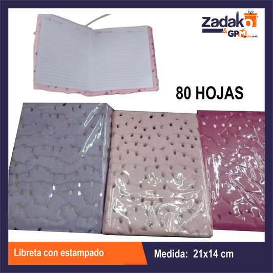 HFY-11034 LIBRETA CON ESTAMPADO CON 1 PZ O CAJA CON 120 PZS
