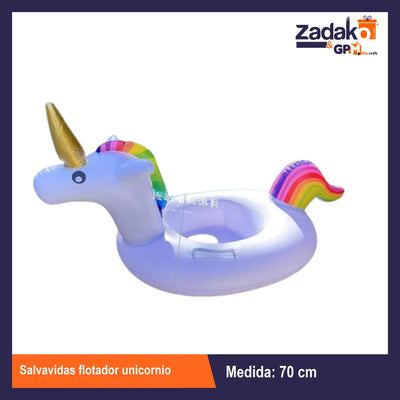 HFY-11491 SALVAVIDAS FLOTADOR UNICORNIO 70 CM CON 1 PZ O CAJA CON 120 PZS