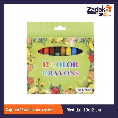 HFY-11528 CAJITA DE 12 COLORES DE CRAYOLAS CON 1 PZ O CAJA CON 480 PZS