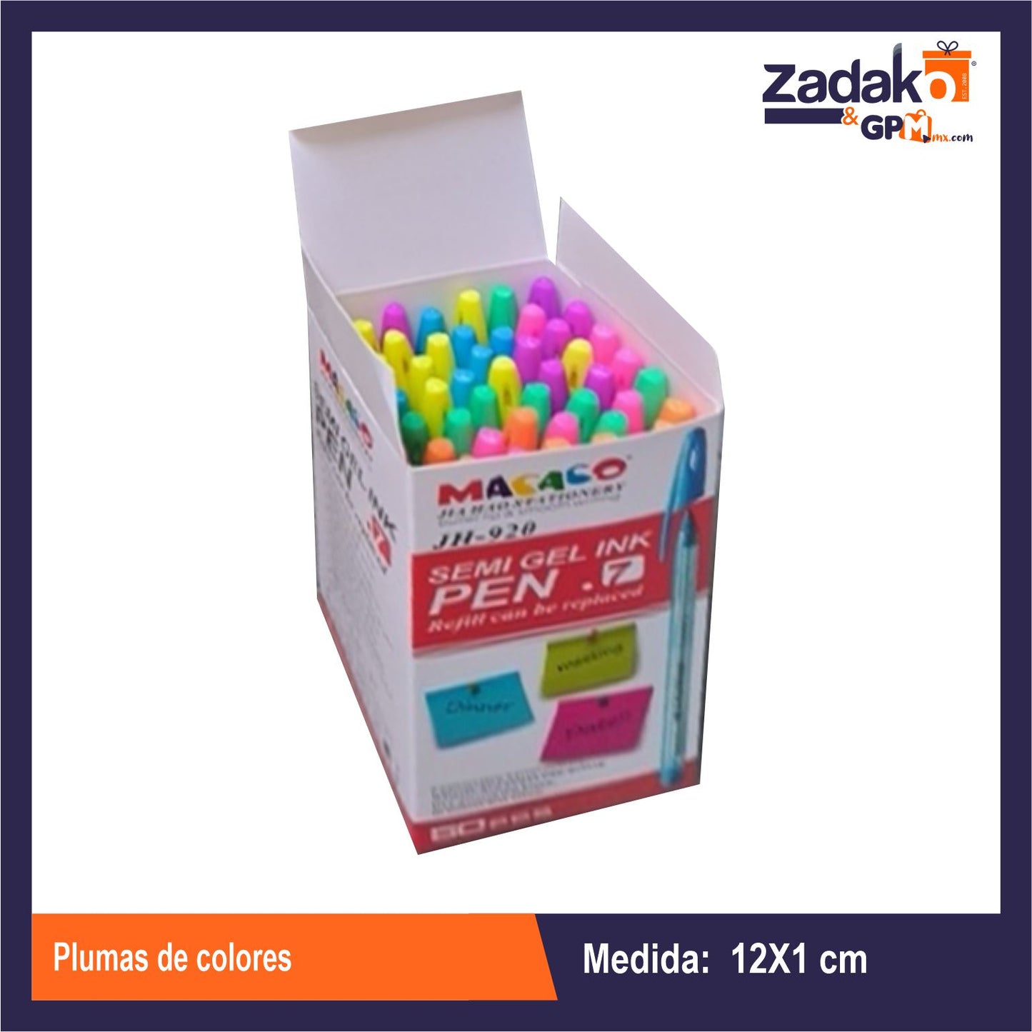 HFY-11695 PLUMAS DE COLORES CON 50 PZS O CAJA CON 80 PQTS