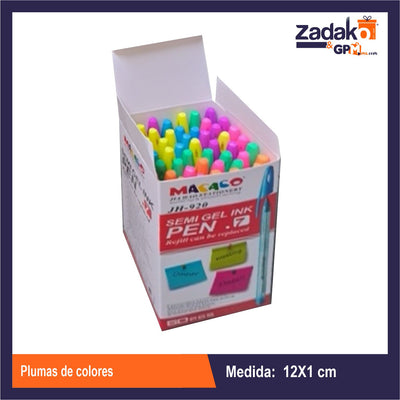 HFY-11695 PLUMAS DE COLORES CON 50 PZS O CAJA CON 80 PQTS