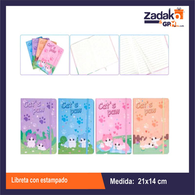 HFY-11716 LIBRETA CON ESTAMPADO CON 1 PZ O CAJA CON 96 PZS