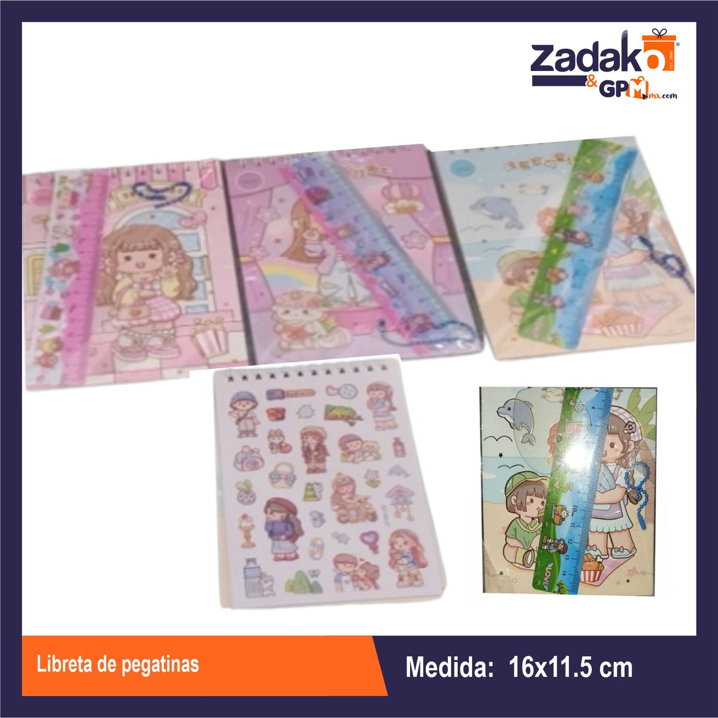 HFY-12132 LIBRETA DE PEGATINAS CON 12 PZS O CAJA CON 25 PQTS