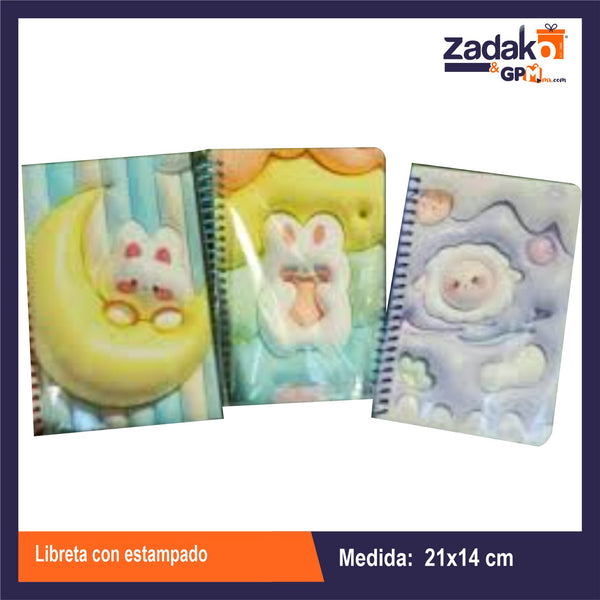 HFY-12519 LIBRETA CON ESTAMPADO CON 1 PZ O CAJA CON 60 PZS