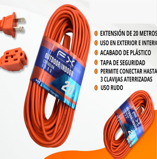 N-GPM-8279  ZF-2333 EXTENSION ELECTRICA DE 20 M CON 1 PZ O CAJA CON 20 PZS