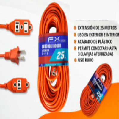 ZF-2334 EXTENSION ELECTRICA DE 25 M CON 1 PZ O CAJA CON 10 PZS