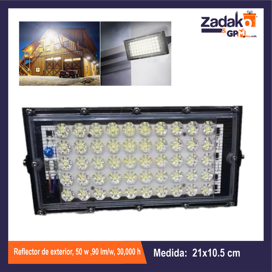 ZF-2478 REFLECTOR DE EXTERIOR, 50 W ,90 LM/W, 30,000 H CON 1 PZ O CAJA CON 50 PZS