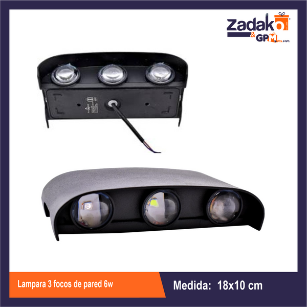 ZF-2505 LAMPARA 3 FOCOS DE PARED 6W CON 1 PZ O CAJA CON 40 PZS