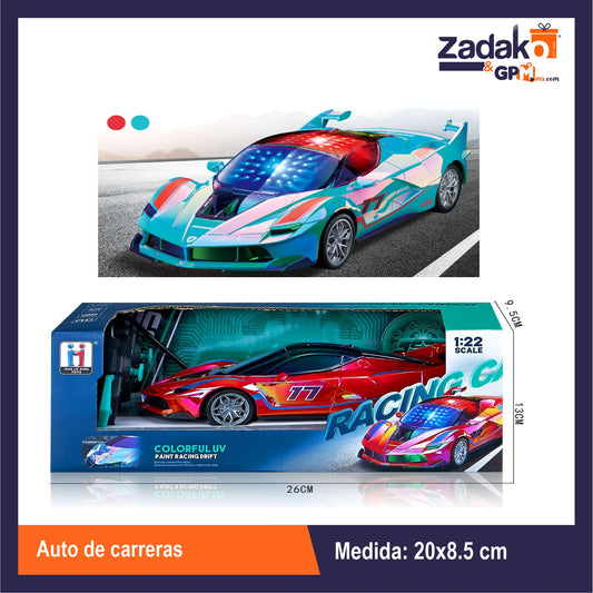 ZT-0416 AUTO DE CARRERAS 20 x 8.5 x 5 CM CON 1 PZ O CAJA CON 48 PZS