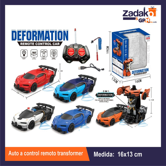 ZT-0424 AUTO A CONTROL REMOTO TRANSFORMER 19x13x16 CM CON 1 PZ, O CAJA CON 48 PZS