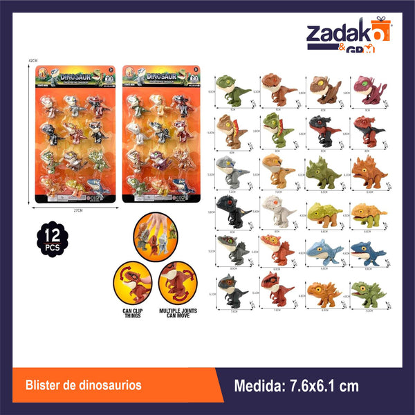 ZJ-2419 BLISTER DE DINOSAURIOS CON 1 PZ O CAJA CON 48 PZS