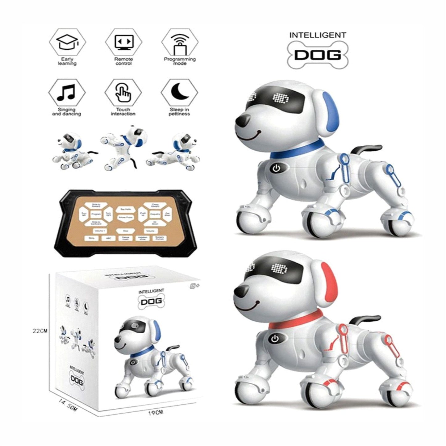 ZT-0469 PERRO ROBOT DE CONTROL REMOTO INTELIGENTE CON 1 PZ O CAJA CON 24 PZS