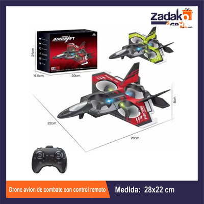 ZT-0478 DRONE AVION DE COMBATE CON CONTROL REMOTO CON 1 PZ O CAJA CON 24 PZS