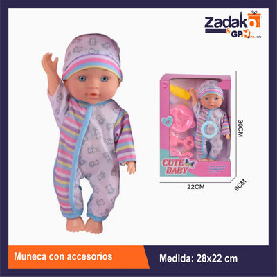 ZT-0498 MUÑECA CON ACCESORIOS CON 1 PZ O CAJA CON 36 PZS