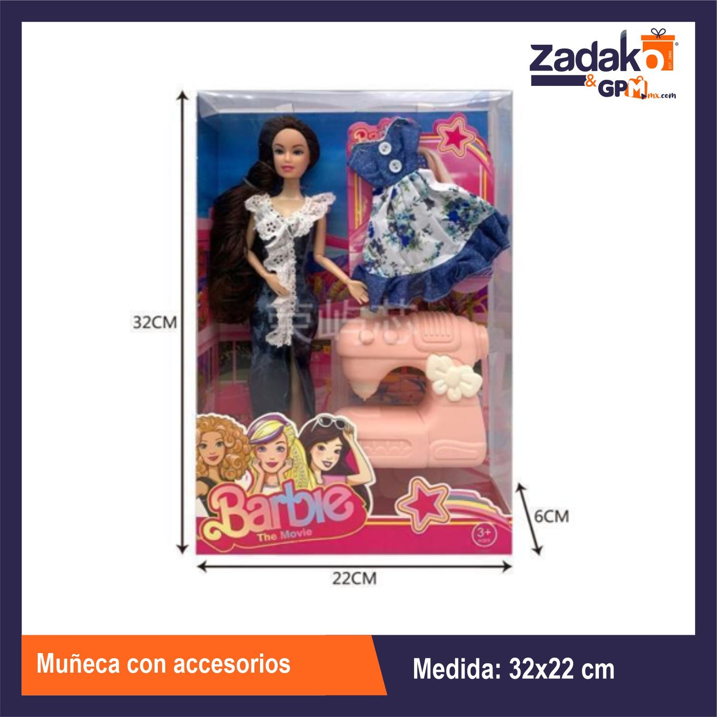 ZT-0543 MUÑECA CON ACCESORIOS CON 1 PZ O CAJA CON 60 PZS