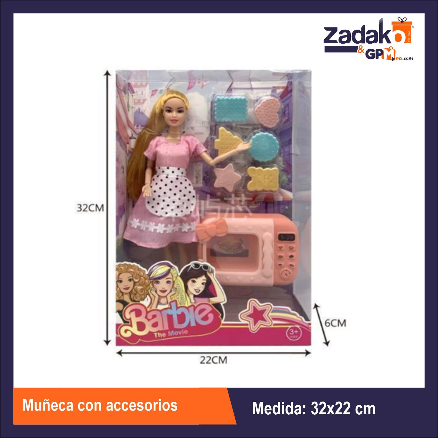 ZT-0548 MUÑECA CON ACCESORIOS CON 1 PZ O CAJA CON 60 PZS