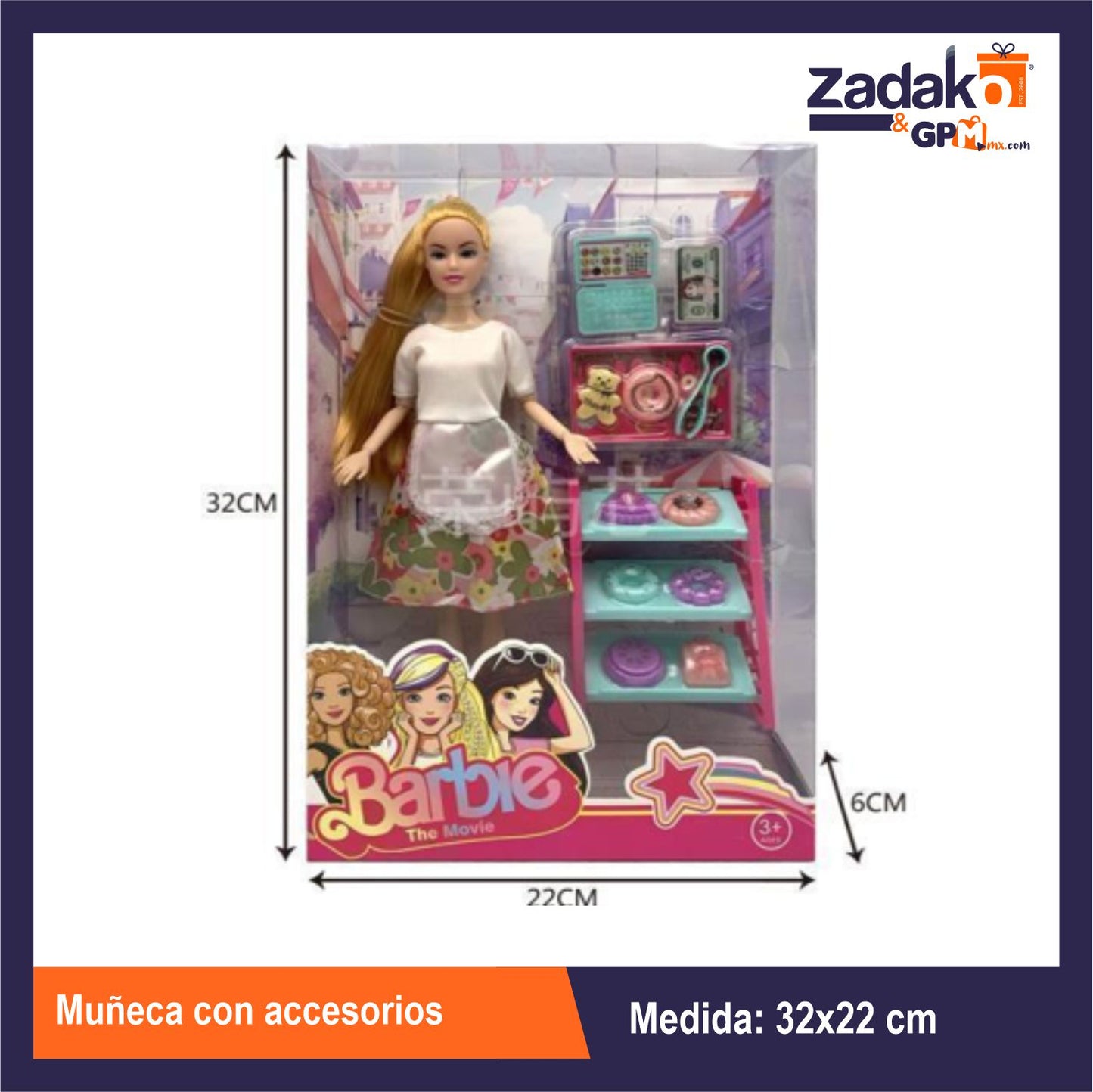 ZT-0549 MUÑECA CON ACCESORIOS CON 1 PZ O CAJA CON 60 PZS