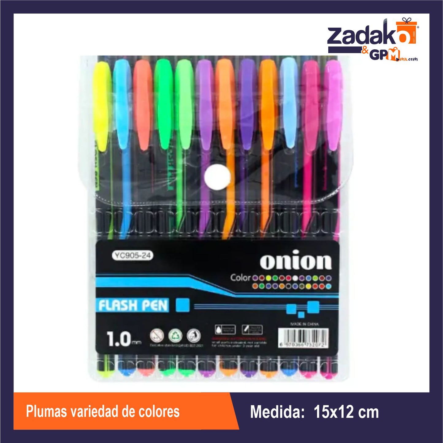 GPM-9091 C-352-27 PLUMAS VARIEDAD DE COLORES CON 12 PZS O CAJA CON 240 PQTS