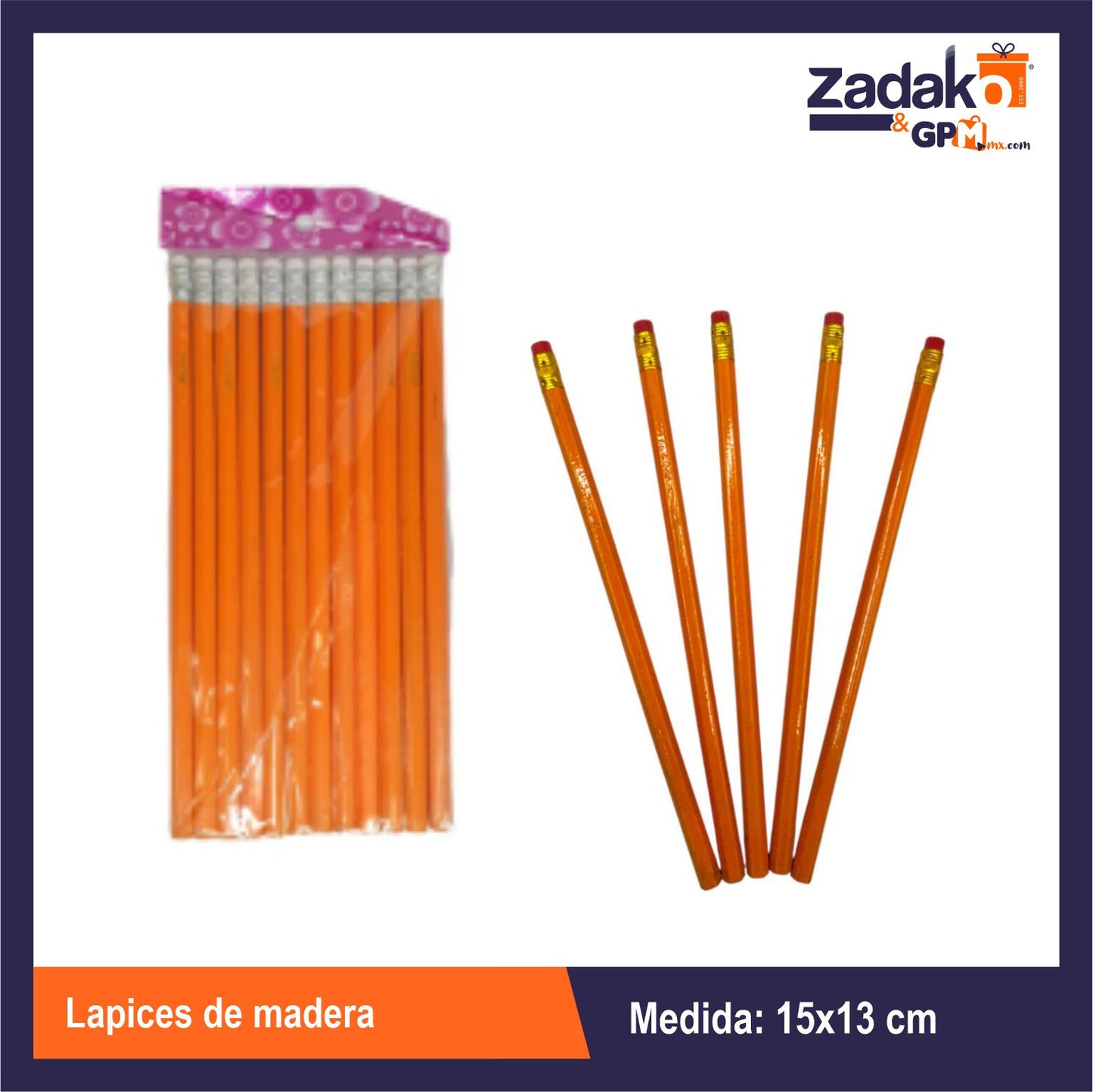 GPM-9098 C-998-14  LAPICES  DE MADERA  CON 12 PZ O CAJA CON 20 PQTS