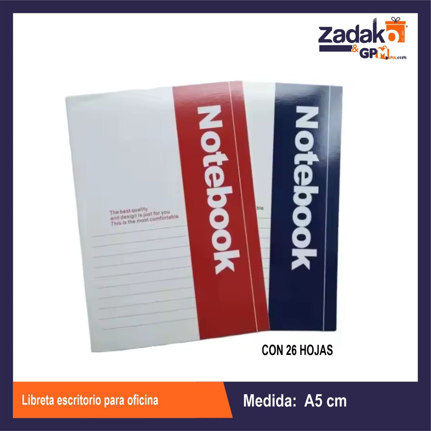 HFY-12399 LIBRETA ESCRITORIO PARA OFICINA CON 10 PZS O CAJA CON 48 PQTS