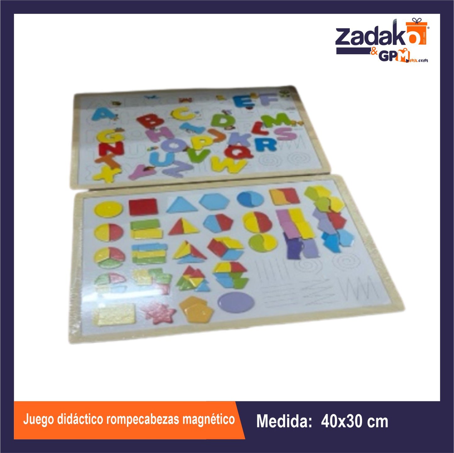 HFY-13201 JUEGO DIDACTICO ROMPECABEZAS MAGNETICO 40 X 30 CM CON 1 PZ O CAJA CON 40 PZS