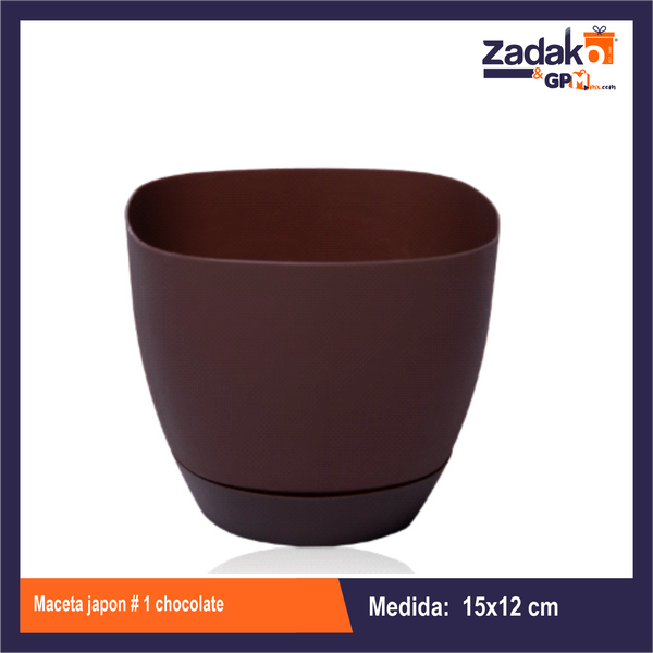 MACETA JAPON No. 1 CHOCOLATE CON 1 PZ  O CAJA 75 PZS