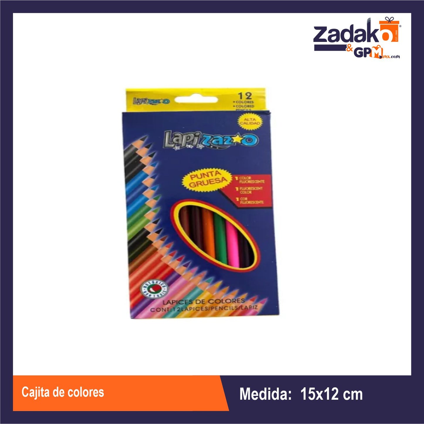 C-998-12 CAJITA DE COLORES CON 1 PZ O CAJA CON 240 PZS