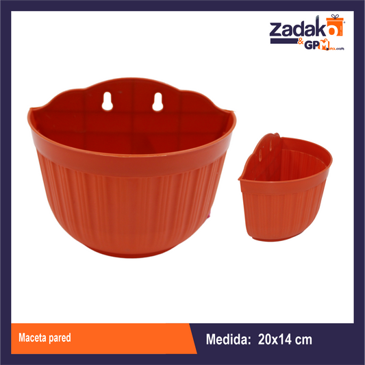 MACETA PARED CON 1 PZ O CAJA CON 25 PZS