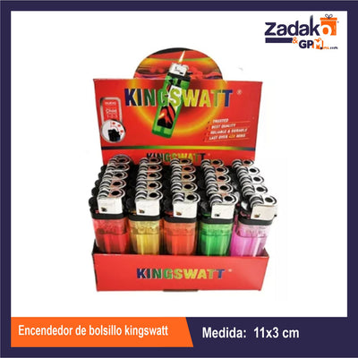 ENCENDEDOR DE BOLSILLO KINGSWATT CON 50 PZS O CAJA CON 20 PQTS