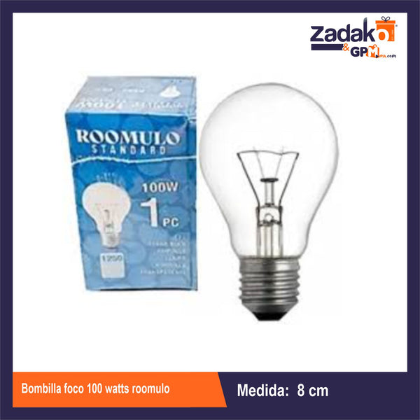 BOMBILLA  FOCO 100 WATTS ROOMULO, CON 10 PZS O CAJA CON 10 PQTS