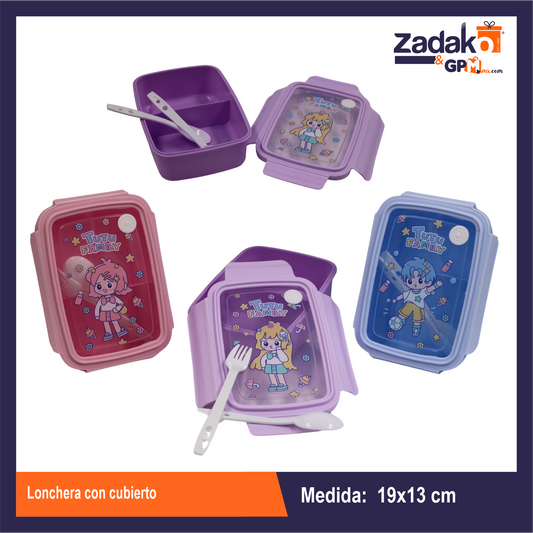 AD-1910 LONCHERA CON CUBIERTOS CON 1 PZ O CAJA CON 96 PZS