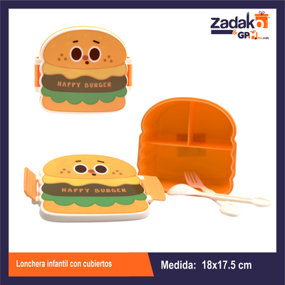 AD-1911A LONCHERA INFANTIL CON CUBIERTOS CON 1 PZ O CAJA CON 80 PZS