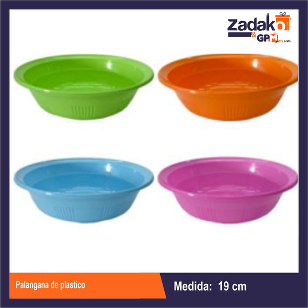 AK-2653  PALANGANA DE PLASTICO 19 CM  CON 1 PZ O CAJA CON 500 PZS