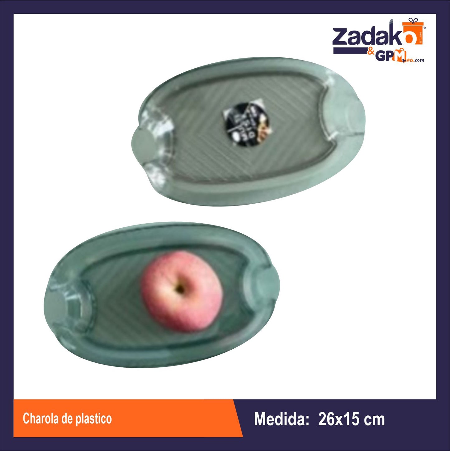 AA-1107-2 CHAROLA DE PLASTICO  CON 1 PZ O CAJA 120 PZS
