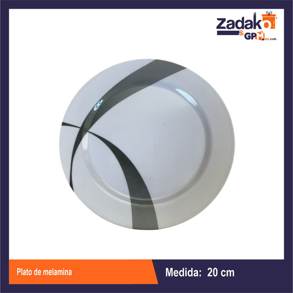 AB-0956-8 PLATO DE MELAMINA CON 1 PZ O CAJA CON 120 PZS
