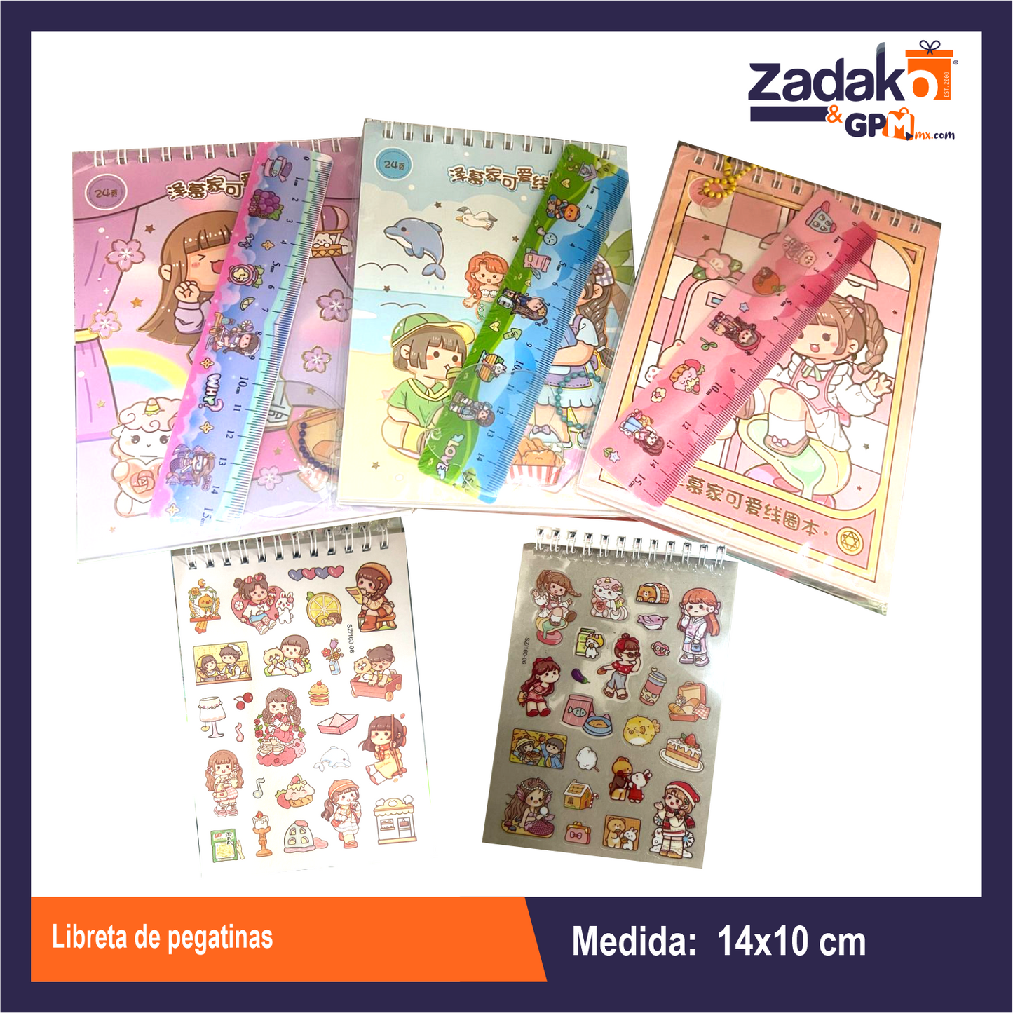 HFY-12132 LIBRETA DE PEGATINAS CON 1 PZ O CAJA CON 300 PZS