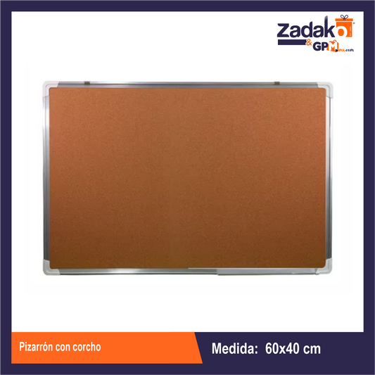 GPM-4961 ZP-1486 PIZARRON CON CORCHO 40 X 60 CM CON 1 PZ O CAJA CON 25 PZS