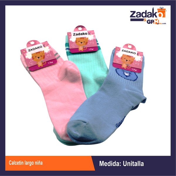 CALCETÍN LARGO NIÑA CON 1 PZ O CAJA CON 360 PZS