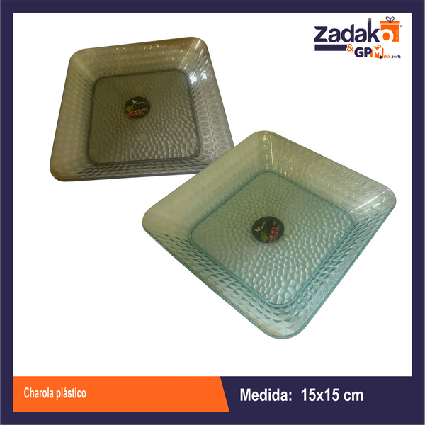 AA-1106-1  CHAROLA PLASTICO 15 X15 CM  CON 1PZ O CAJA CON 200 PZS