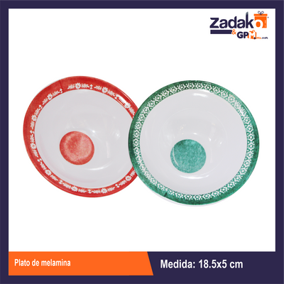AB-1267-7  PLATO DE MELAMINA CON 1 PZ O CAJA CON 168 PZS