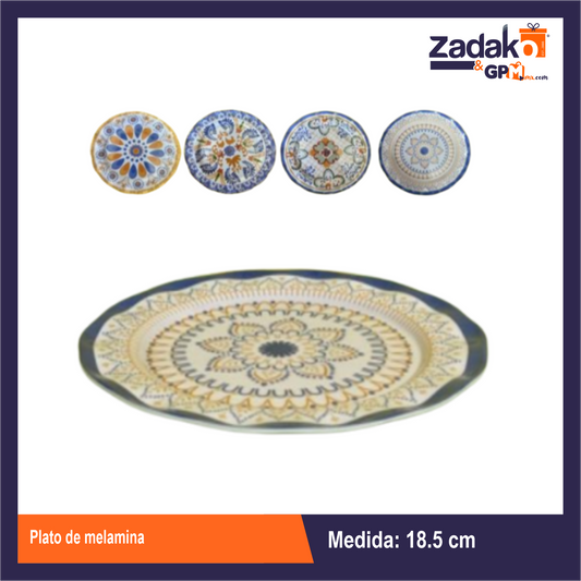 N-GPM-9677  AB-1502-7.5 PLATO DE MELAMINA CON 1 PZ O CAJA CON 72 PZS