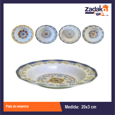 AB-1506-9  PLATO DE MELAMINA CON 1 PZ O CAJA CON 72 PZS
