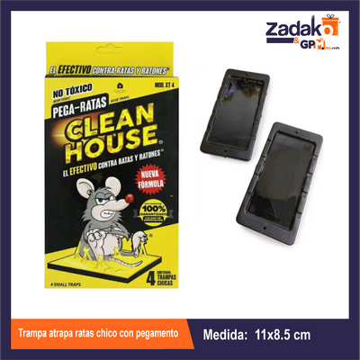 XT1 TRAMPA ATRAPA RATAS CHICO CON PEGAMENTO CON 1 PZ O CAJA CON 72 PZS