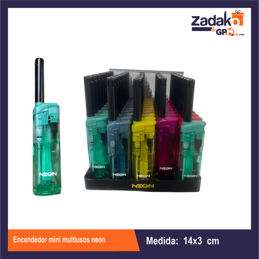 ZY-6BL ENCENDEDOR MINI MULTIUSOS NEON, CON 50 PZS O CAJA CON 6 PQTS